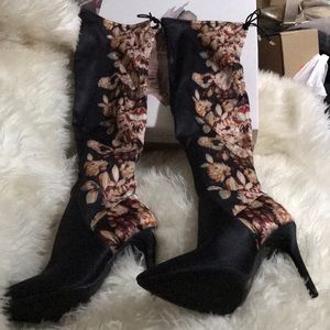 GORGEOUS FLORAL JESSICA SIMPSON THIGH BOOTS 7 $130